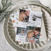 Getrouwd en Merry Modern 4 Foto Pas getrouwd Feestdagenkaart