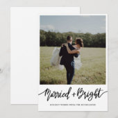 Getrouwd en slim paar eerste kerstfoto feestdagenkaart (Voorkant / Achterkant)