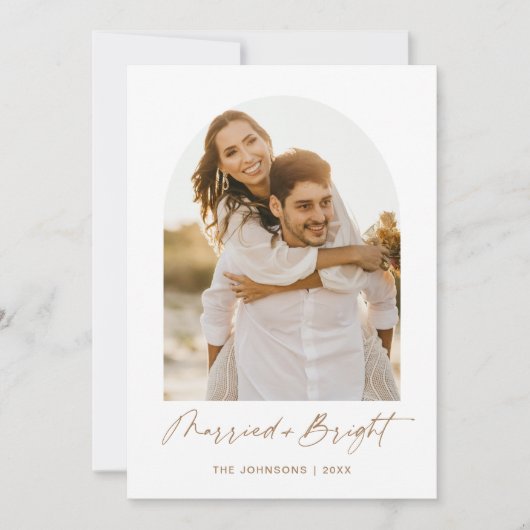 Getrouwd en stralend elegante Kerstmis fotokaart Kaart (Voorkant)