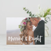 Getrouwd en Stralend | Hand Getekende Script Twee  Feestdagenkaart (Staand voorkant)