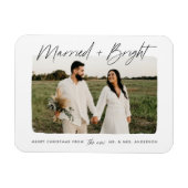 Getrouwd en Stralend Script Foto Magneet (Horizontaal)