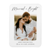 Getrouwd en stralend script foto magneet (Verticaal)