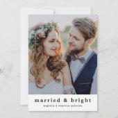 Getrouwd en Stralend Twee Foto Feestdagenkaart (Voorkant)