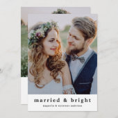 Getrouwd en Stralend Twee Foto Feestdagenkaart (Voorkant / Achterkant)