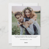 Getrouwd en Stralend Twee Foto Feestdagenkaart (Achterkant)