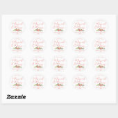 Getrouwd en vrolijk | Aangepaste namen Ronde Sticker (Vel)