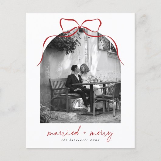 Getrouwd en vrolijk boog boog boog foto budget ker (Voorkant)