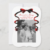 Getrouwd en vrolijk boog foto kerst nieuwgetrouwde feestdagenkaart (Voorkant)