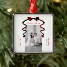 Getrouwd en vrolijk boog foto kerst nieuwgetrouwde