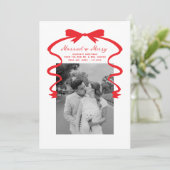 Getrouwd en vrolijk boog foto kerst Passen getrouw Feestdagenkaart (Staand voorkant)