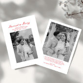 Getrouwd en vrolijk boog foto kerst Passen getrouw Feestdagenkaart