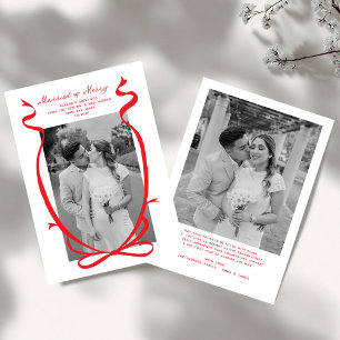 Getrouwd en vrolijk boog foto kerst Passen getrouw Feestdagenkaart