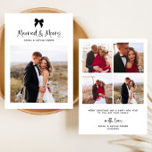 Getrouwd en vrolijk | Chic Coquette Bow met Foto Feestdagenkaart
