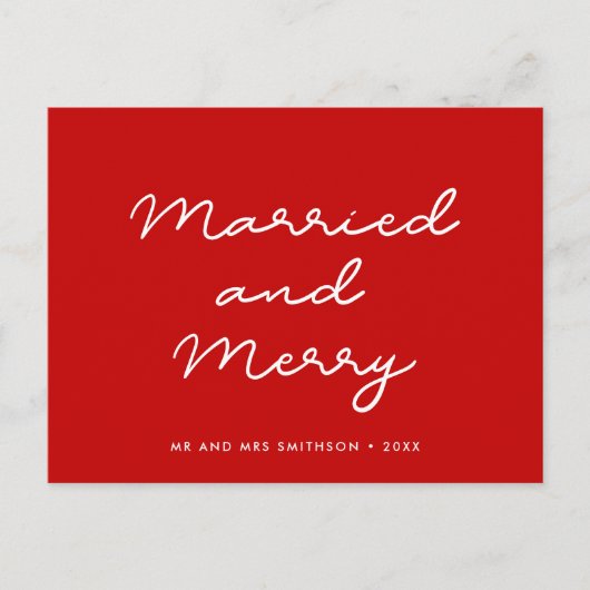 Getrouwd en vrolijk eenvoudige kerst briefkaart (Voorkant)