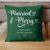 Getrouwd en vrolijk eerste kerstfeest Jonggehuwd G Kussen