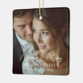 Getrouwd en vrolijk! Elegant, eenvoudig, foto Keramisch Ornament (Links)