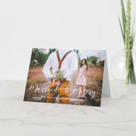 Getrouwd en Vrolijk elegante bruiloft aankondiging