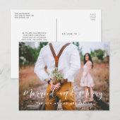 Getrouwd en vrolijk elegante kerstfoto briefkaart (Voorkant / Achterkant)