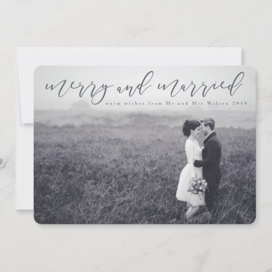 getrouwd en vrolijk feestdagenkaart (Voorkant)