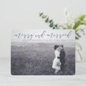 getrouwd en vrolijk feestdagenkaart (Staand voorkant)