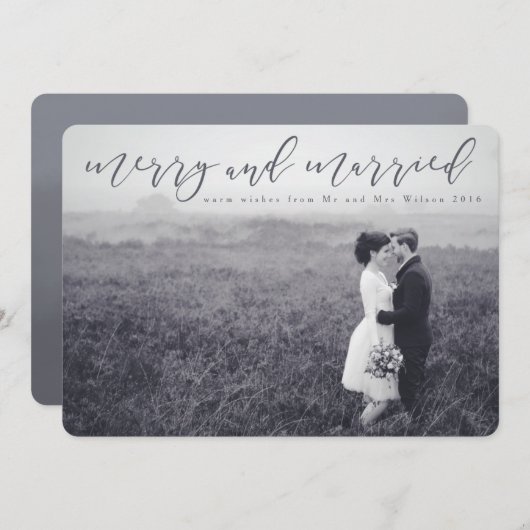 getrouwd en vrolijk feestdagenkaart (Voorkant / Achterkant)