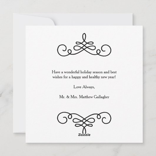 Getrouwd en vrolijk Gradient Square Holiday Kaart (Achterkant)