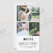 Getrouwd en vrolijk grillige kerstboom | Drie Feestdagenkaart (Voorkant)