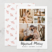 Getrouwd en vrolijk handgeschreven paar Fotovakant Feestdagenkaart (Voorkant / Achterkant)