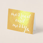 Getrouwd en vrolijk - Holly Berry Christmas Gold Folie Kaarten (Voorkant)