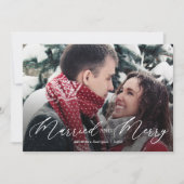Getrouwd en vrolijk kerstkaart voor pasgetrouwden  (Voorkant)