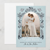 Getrouwd en Vrolijk Kerstmis Bruiloft Foto Arch Feestdagenkaart (Voorkant / Achterkant)