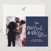 , Getrouwd en Vrolijk, Kerstmis, Foto Feestdagenkaart (Voorkant / Achterkant)