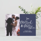 , Getrouwd en Vrolijk, Kerstmis, Foto Feestdagenkaart (Staand voorkant)