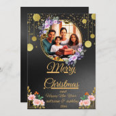 Getrouwd en vrolijk Kerstmis fotokaarten Kaart (Voorkant / Achterkant)