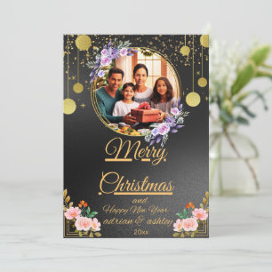 Getrouwd en vrolijk Kerstmis fotokaarten Kaart