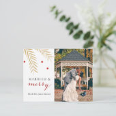 Getrouwd en vrolijk kerstpost Kaart (Staand voorkant)