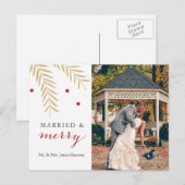 Getrouwd en vrolijk kerstpost Kaart (Voorkant / Achterkant)