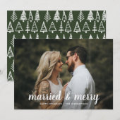 Getrouwd en vrolijk | Minimale eerste kerstfoto Feestdagenkaart (Voorkant / Achterkant)