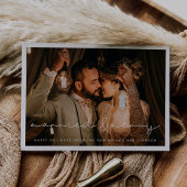 Getrouwd en vrolijk minimalistische kerstkaart kaart