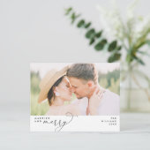 Getrouwd en Vrolijk Modern Script Foto Vakantie Briefkaart (Staand voorkant)