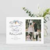 Getrouwd en vrolijk Multiphoto Eerste Kerst Kaart (Staand voorkant)