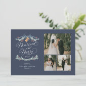 Getrouwd en vrolijk Multiphoto Eerste Kerst Kaart (Staand voorkant)