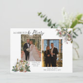 Getrouwd en vrolijk Nostalgische Holly Foto Kerstm Feestdagenkaart (Staand voorkant)