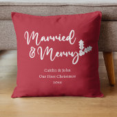 Getrouwd en vrolijk Ons eerste kerstfeest Nieuw ge Kussen