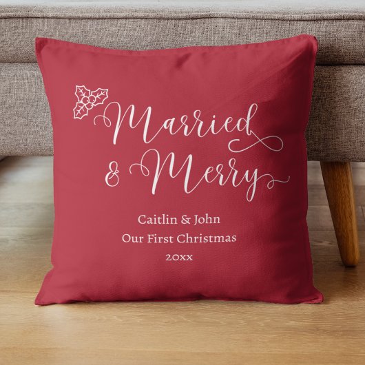 Getrouwd en Vrolijk Onze Eerste Kerstmis Pas getro Kussen