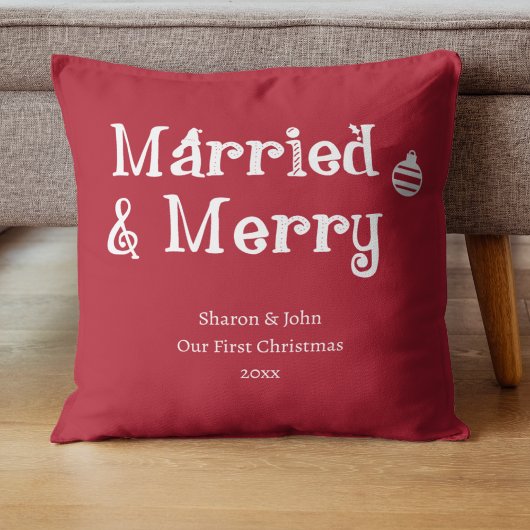 Getrouwd en Vrolijk Onze Eerste Kerstmis Pas getro Kussen