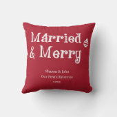 Getrouwd en Vrolijk Onze Eerste Kerstmis Pas getro Kussen (Achterkant)