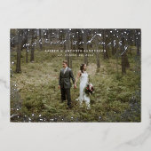 Getrouwd en vrolijk Pas getrouwd bruiloft Folie Feestdagenkaart (Voorkant)