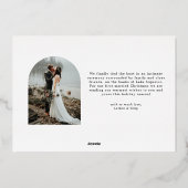 Getrouwd en vrolijk Pas getrouwd bruiloft Folie Feestdagenkaart (Achterkant)