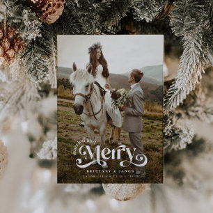 Getrouwd en Vrolijk  Pas getrouwd Feestdagenkaart